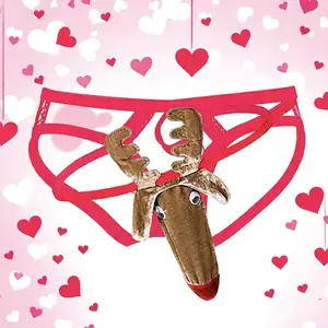 Valentine's Day Funny Reindeer Shaped Underwear, Creative Surprise Gift for Boyfriend, Party Fun, Model Xinghao, Humorous Holiday Present