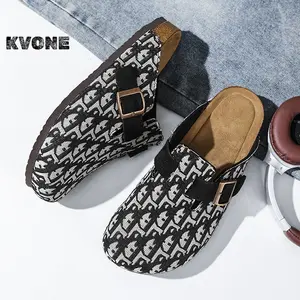 KVONE-Trending shoes 2026 Clogs for Women's and Men's,Breathable Clogs,Soft Cork Footbed Mules Comfort Potato Shoes with arch support flat buckle clogs,textured design clog non slip footwear,slippers Shoes Casual Footwear