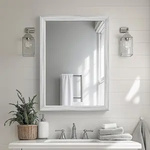 Ultrue UTBM0RT01WW05575 White Wood Effect  22x30 Framed Wall Mirror