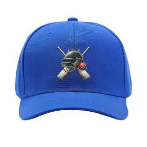 Cricket helmet bat and ball sports gear print snapback trucker cap hat Truck driver baseball cap