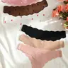 Women's Low Waist Thong Panties, Low Waist Underwear, Heart Print and Solid Color, Cut Out Design, Slim-Fitting, Comfortable and Sexy, All Seasons