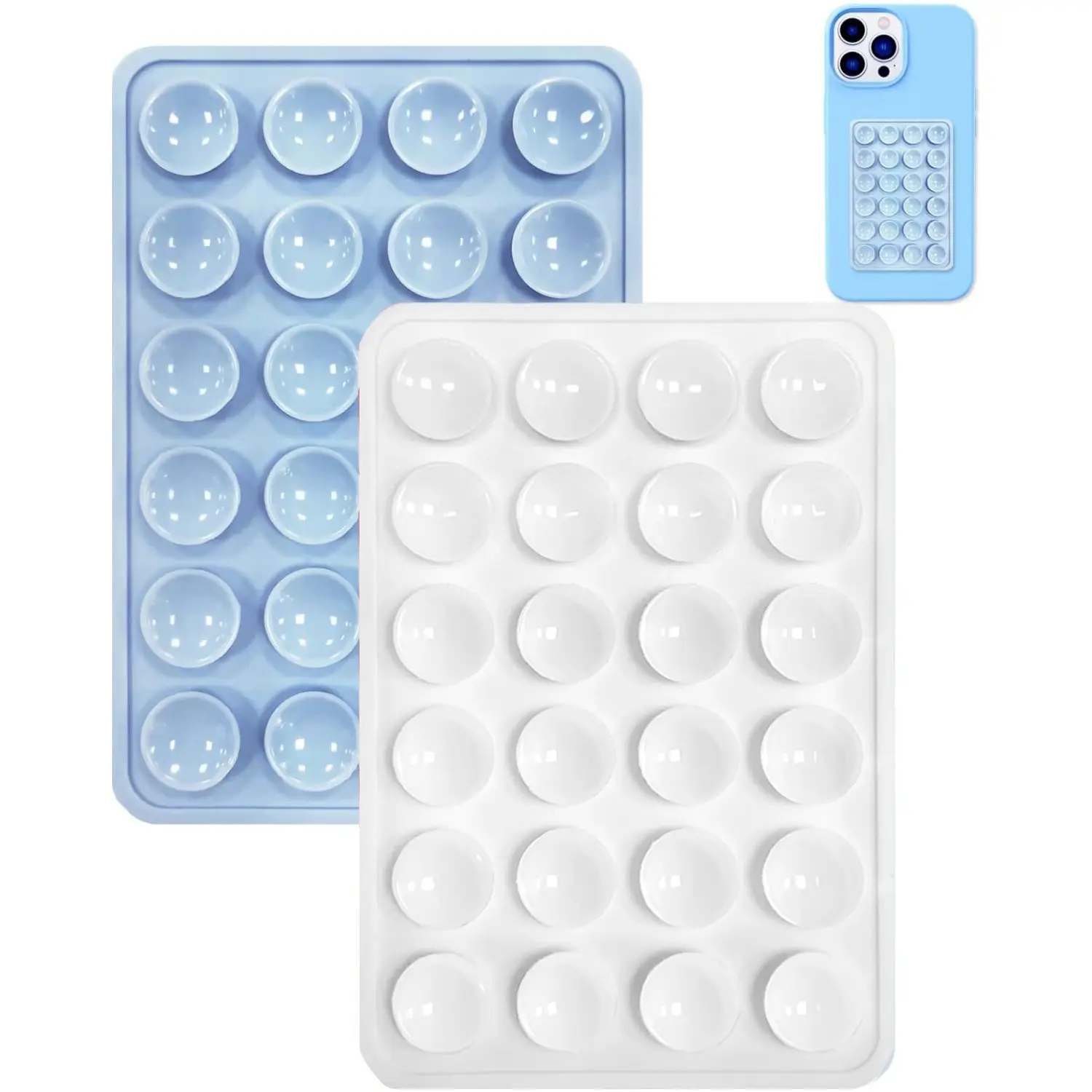 2PCS Silicone Suction Phone Case Mount,Non Slip Suction Cup Phone Mount,Suction Phone Case Mount, Silicone Hands Free Phone Accessory Holder, Mirror S