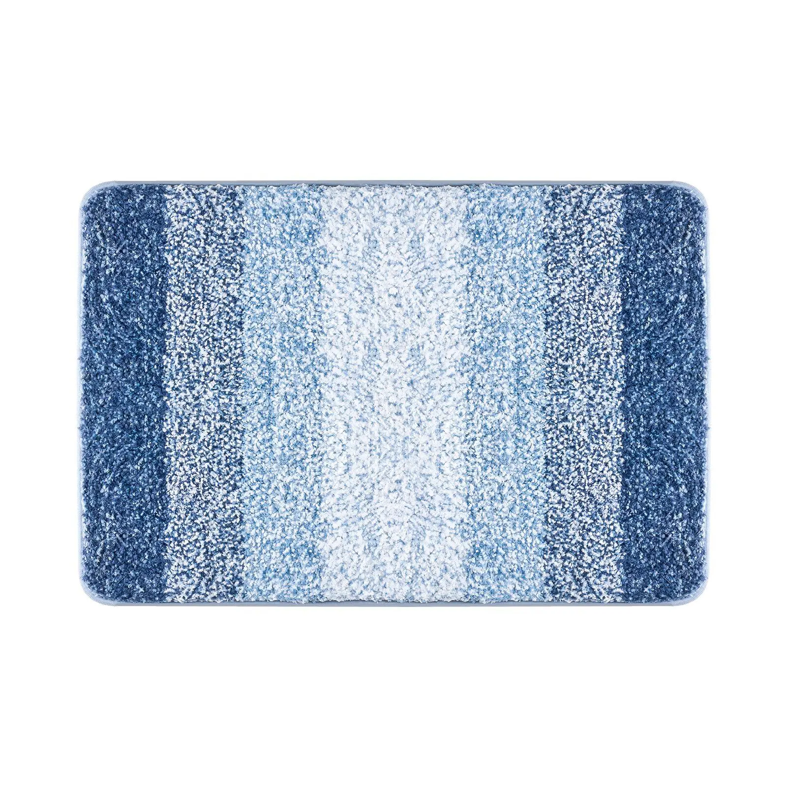 Soft Absorbent Bathroom Rug, Quick-Dry Machine Washable Non-Slip Bath Mat for Shower, Tub, Sink and Vanity, Blue Gradient Design
