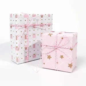 Aesthetic Pink & Gold Foil Wrapping Paper Roll | Luxury Metallic Pastel Patterns for Her | Premium Thick Paper for Birthday & Baby Shower Unboxing Magic | Gift Wrapping | 1 Roll