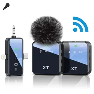 3 in 1 Microphone for iPhone/Android/Camera, Wireless Microphones, 328ft Transmission, 18H Battery Life, Mini Microphone for Record Interview, Vlogs, Tiktok