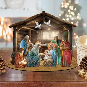 Designocracy 852763-10 8.5 in. Nativity Scene Decorative Village Holiday Decor