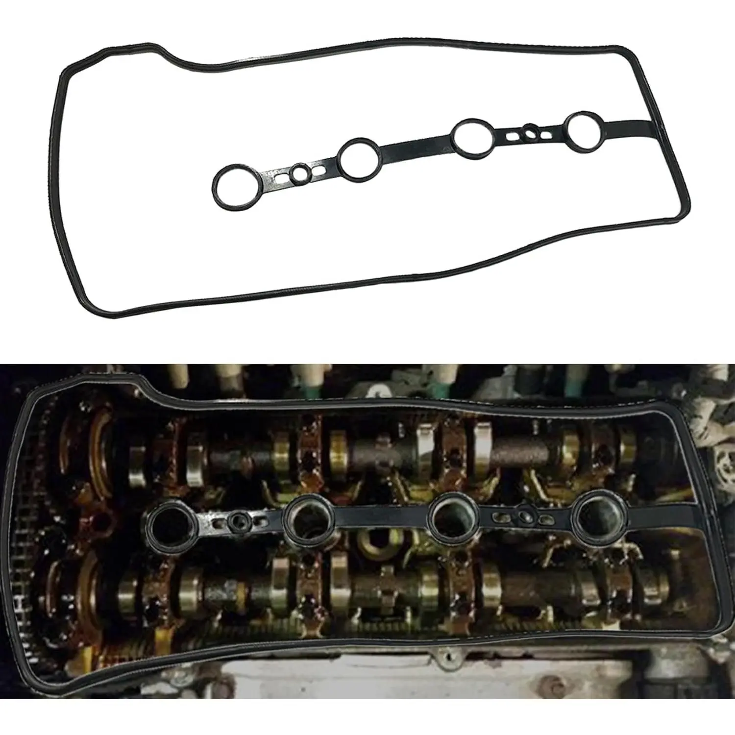 Valve Cover Gasket Set - 1 Pcs Engine Valve Cover Seal, Compatible with Toyota Camry Corolla Highlander Matrix Rav4 & Pontiac, Replaces VS50530R, 11213-0H010, 11213-28021, VS50362, JN2424, 0361639, 2005-2009 Scion Tc