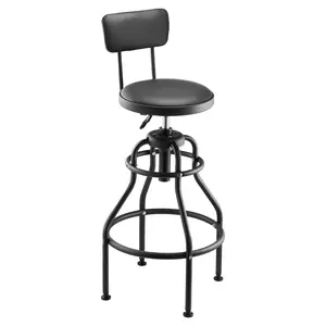 【DealsForYouDays】VEVOR Shop Stool with Backrest, Pneumatic Garage Seat/Work Stool with 300 lbs Capacity, Adjustable Height Roller Creeper Seat, 360° Swivel Padded Workshop Stool, for Garage, Shop & Auto Repair, Black