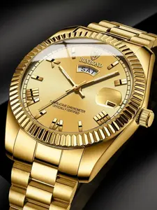 Men's Business Round Dial Analog Quartz Stainless Steel Watch, Fashion Watch for Party, Daily Clothing Decor, Trendy All-match & Exquisite Watch for Birthday Gift with Box, Luminous Waterproof Watch