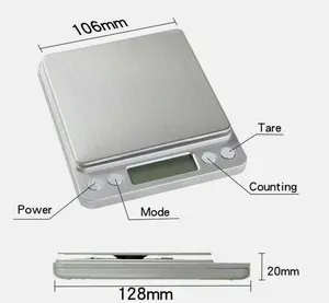 High-Accuracy Pocket Digital Scale (2000g × 0.1g Precision), Lightweight Portable Kitchen Measuring Tool for Jewelry, Herbs, Pellets