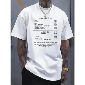 JESUS PAID IT ALL Graphic Print Tee - Soft, Breathable, Casual Short Sleeve T-Shirt for Men - Perfect for Summer, Outdoor Activities, and Faith-Based Events