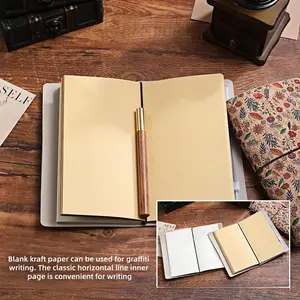 1PC Vintage Soft Leather Floral Pattern A6 Notebook - Travel Diary Journal with Strap Holder, Card Slot, Portable Fashion Accessory Stationery for Daily Study,acrylic,charm,,stainless,steel,cuban chain