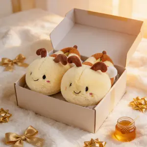 Sweet Bumblebee Slippers for Women | Super Soft Plush Home Shoes with Detailed Smiling Faces | Cozy Indoor Gift