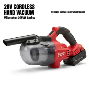 Milwaukee 20V Cordless Hand Vac – 400W Motor, 31.8mm Hose, Round Brush & Gulper Brush – Built for Workshop Dust, Drywall & Car Interiors