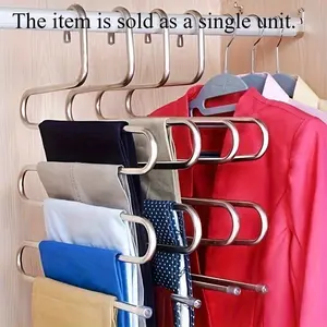 1pc Multi-Tier Trouser Rack, Multi-functional Clothes Pant Organizer Rack For Wardrobe Organizer, Home Bathroom Towel Storage Hanger, Sorting And Drying Unit, Closet Organizers And Storage, Closet Organization, Bedroom Accessories
