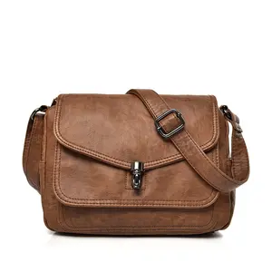 Women's handbags and shoulder bags, designer crossbody bags, waterproof retro crossbody bags, PU leather multi-pocket messenger bags, soft leather with multiple compartments, suitable for outdoor use outdoorfun