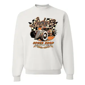 Lucky 13 Speed Shop Sweatshirt Rat Rod Route 66 Racing Car Shirt