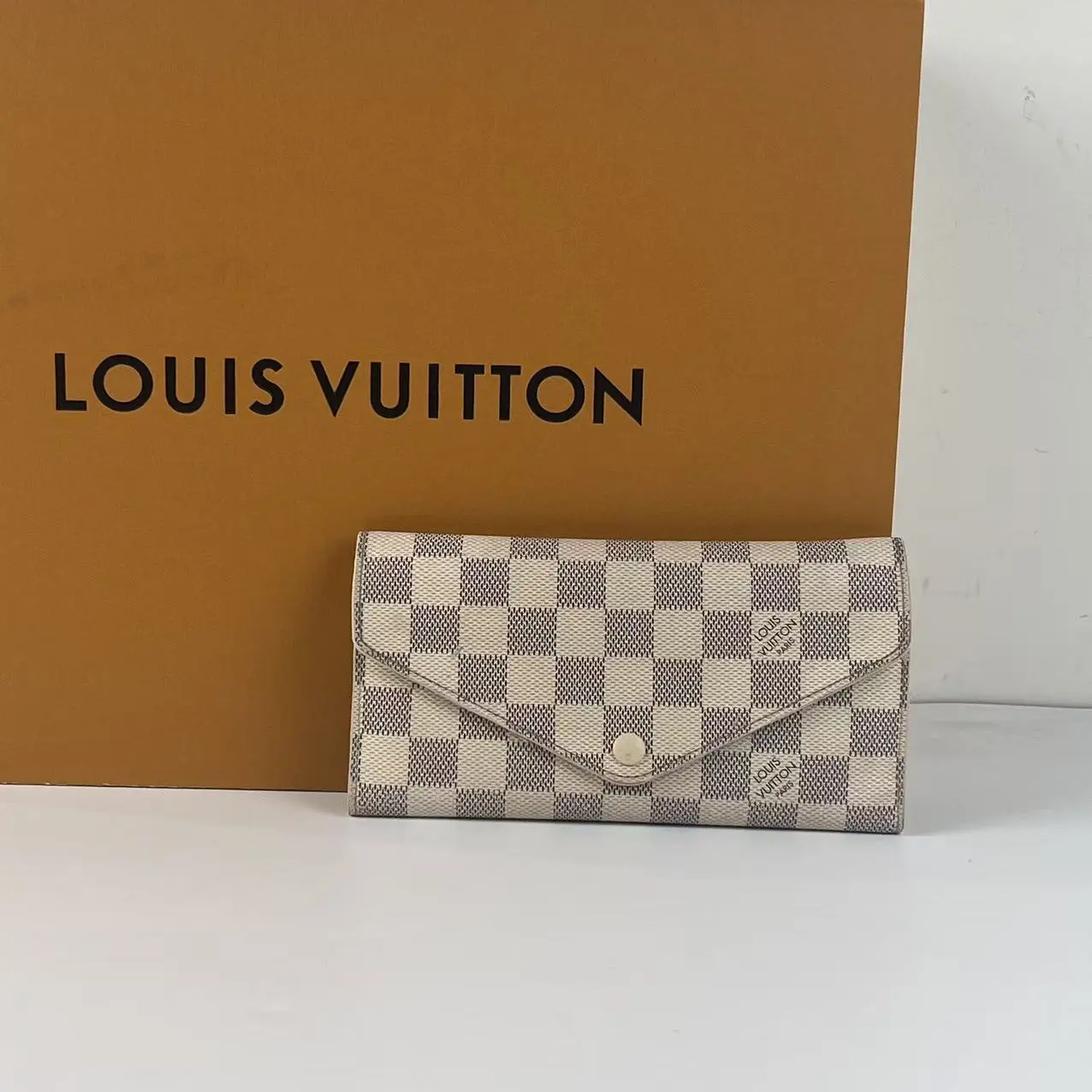 Pre-owned Louis Vuitton LV Damier Azur Josephine Envelope Long Wallet