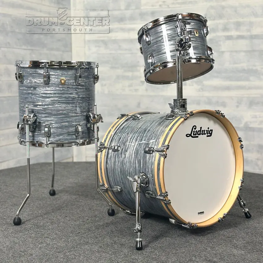 Ludwig Classic Maple 3pc Jazz Drum Set Vintage Blue Oyster