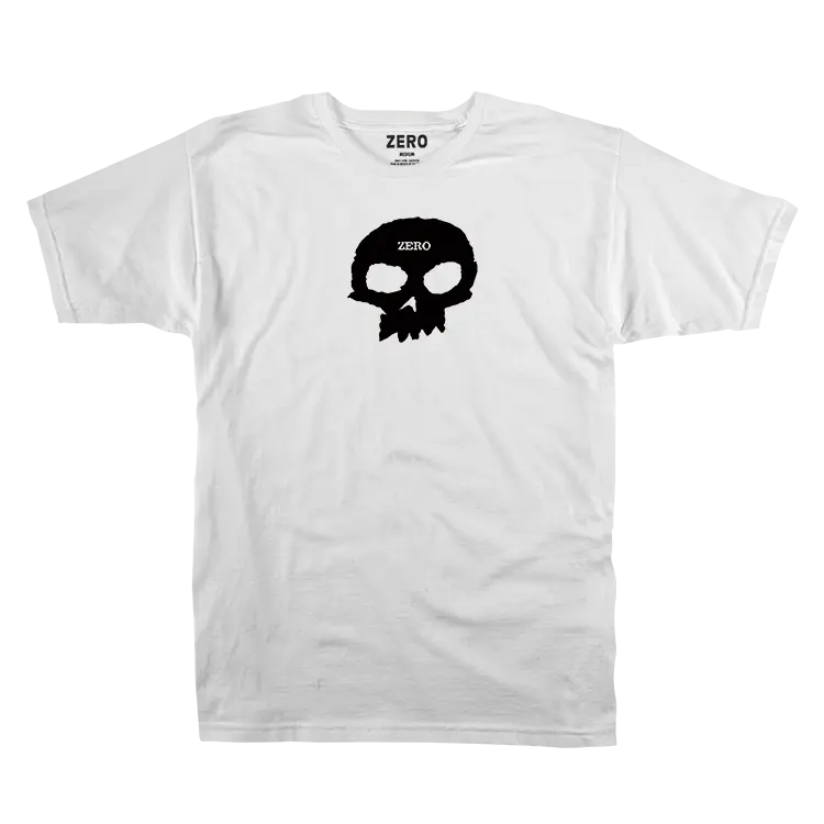 SINGLE SKULL S/S - WHITE/BLACK