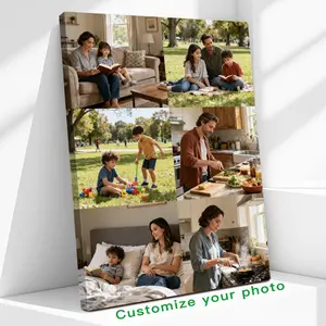 Custom Photo Canvas Painting Frame - True-to-Life Color Decor | Turn Your Cherished Photos into Crisp, Fade-Resistant Prints | Perfect for Home Decor, Holiday/Birthday Gifts for Family & Friends | Handmade Framing, Easy to Hang - Precious Memory Gift!