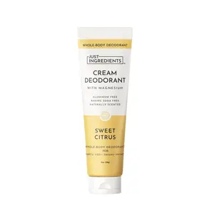 Just Ingredients Sweet Citrus Cream Deodorant | Odor Neutralizer |  Body Care | Aluminum Free | Paraben Free | Phthalate Free