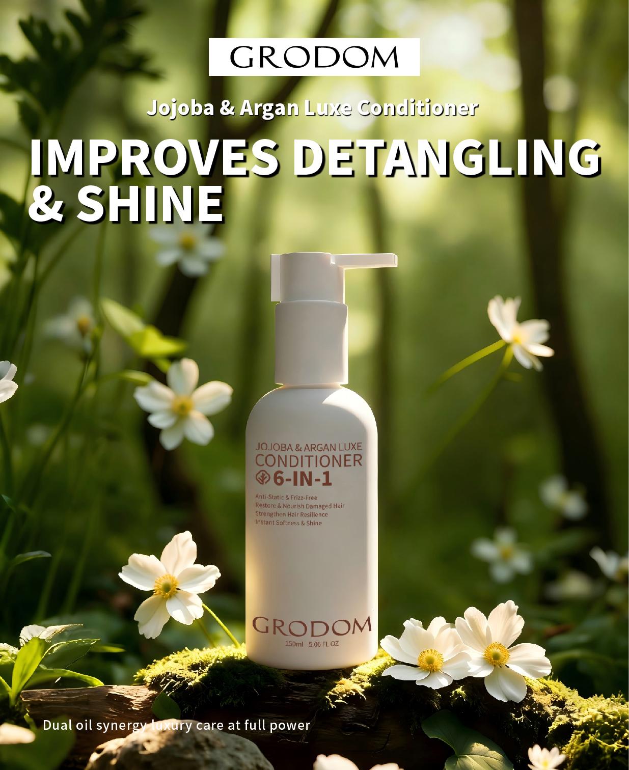 GRODOM Argan Jojoba Conditioner Sulfate-Free 10.1 oz 300ml Moisturizes Repairs Smoothes with Natural Extracts Biotin Infused for Daily Hair Care Perfect After Color Or Heat Styling - Moisturizing