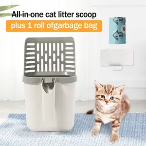 Portable Cat Litter Shovel Set - Including Garbage Bag and Poo Shovel, Essential for Travel, Deodorant, Durable and Lightweight