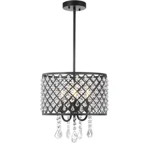 JONATHAN Y Gigi Metal/Crystal Adjustable LED Drop Chandelier JONATHAN Y Gigi Metal/Crystal Adjustable LED Drop Chandelier