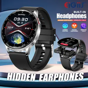 EIGIIS Smart Watch with Earbuds, 1.39 Inch Round Sport Watch, 2 in 1 Wireless Watch with Step, Music Playback Wearable Devices with 100+ Sport Modes Call/Message Notification, Smartwatch for iOS & Android