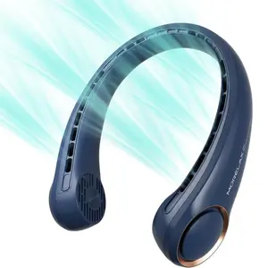 Neck Fan, USB Rechargeable Personal Fan, 3 Speeds Adjustable Powerful Strong Wind 360° Cooling, Quiet, No Blade Design, No Hair Twisting, Summer Gifts