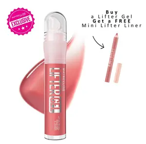 Lifter Gel Lip Gloss, Oil-in-Gel, 24H Hydration, Hyaluronic Acid, Reflective Shine, Maybelline New York