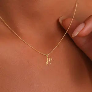 26 Love Letters Titanium Steel Pendants Necklace woman jewelry