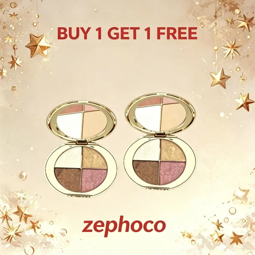 Buy 1 Get 1 Free zephoco cheek palette - eyeshadow and highlighter makeup Shimmer bedazzled beauty Cosmetic Powder Radiance Smooth