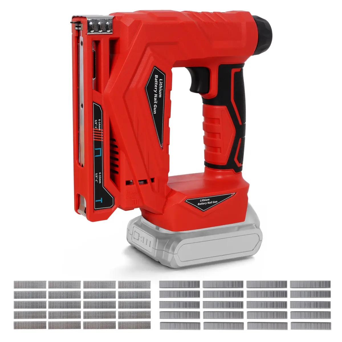 1 x 2-in-1 Cordless Brad Nailer & Narrow Crown Stapler Nailgun (Tool Only), 2.90 lbs, 2.70 in, Milwaukee 20V MAX Battery Compatible, Safety Lock, Adjustable Depth Control, Dual Firing Modes, 1 x User Manual, Single Box, Professional Woodworking DIY Tool,,