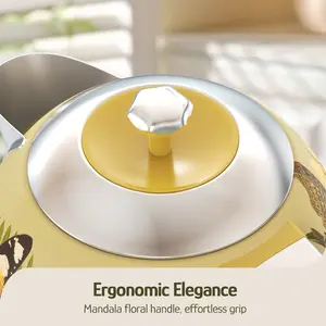 [VitaFlora] Jointly-Designed Electric Kettle by Eduardo Recife, with Food Grade 304 Stainless Steel, Dial Thermometer, 1.7 L, Artworks Pasted by Hand