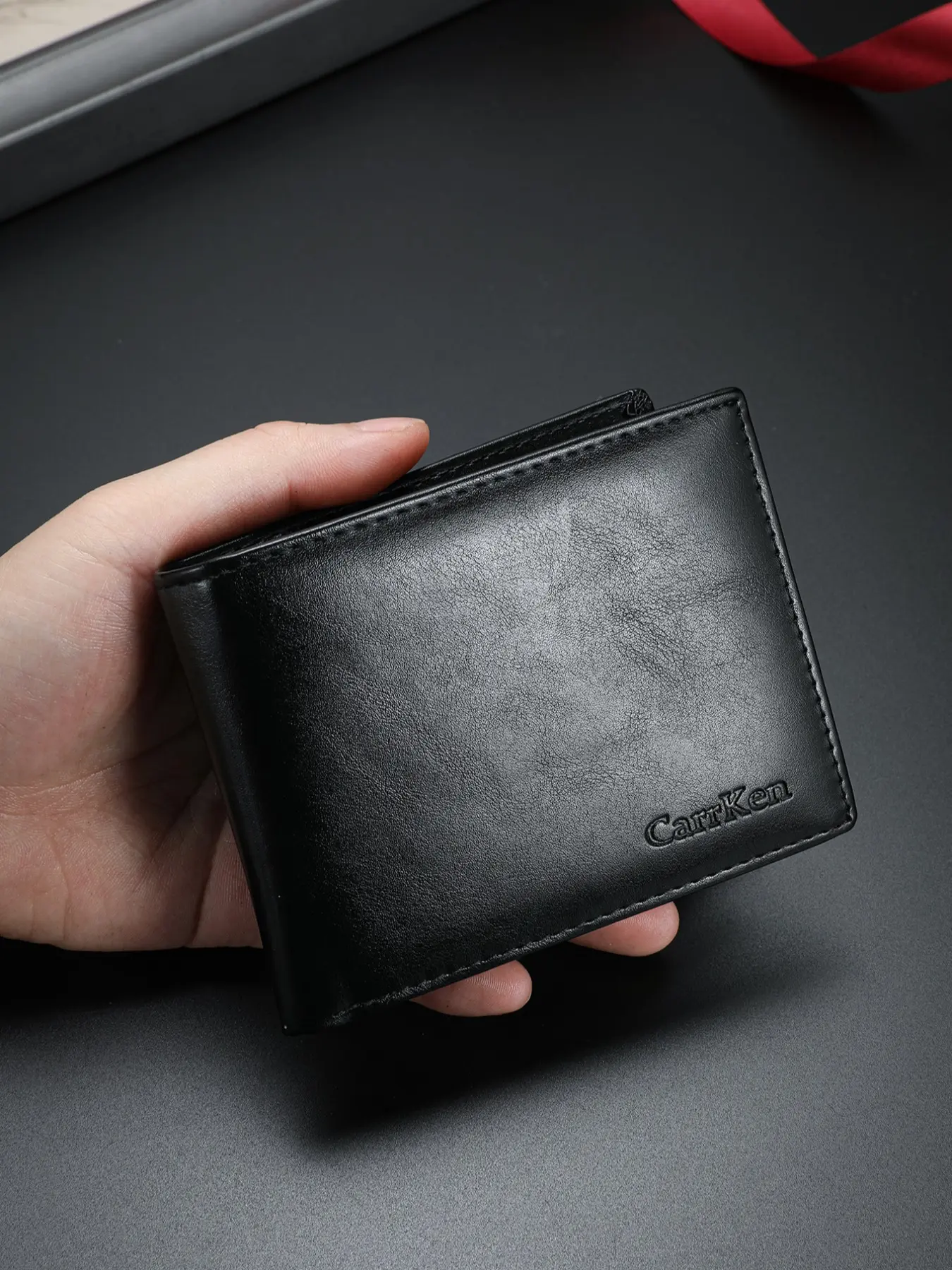 Men's Retro Multifunctional Short Plain Open Wallet, Business Multi-Card Slot Wallet for Youth