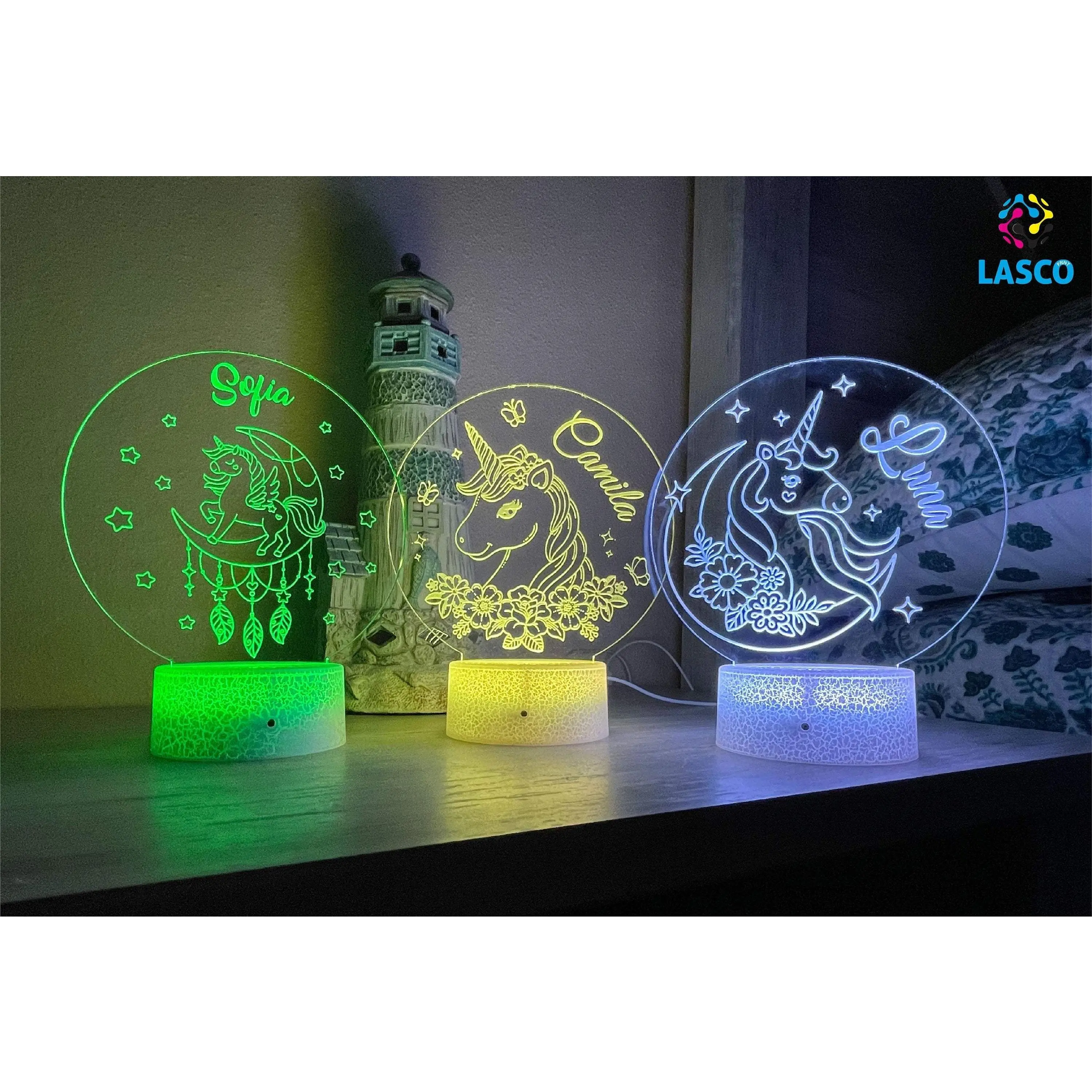 Unicorn Kids Personalized Acrylic Night Light