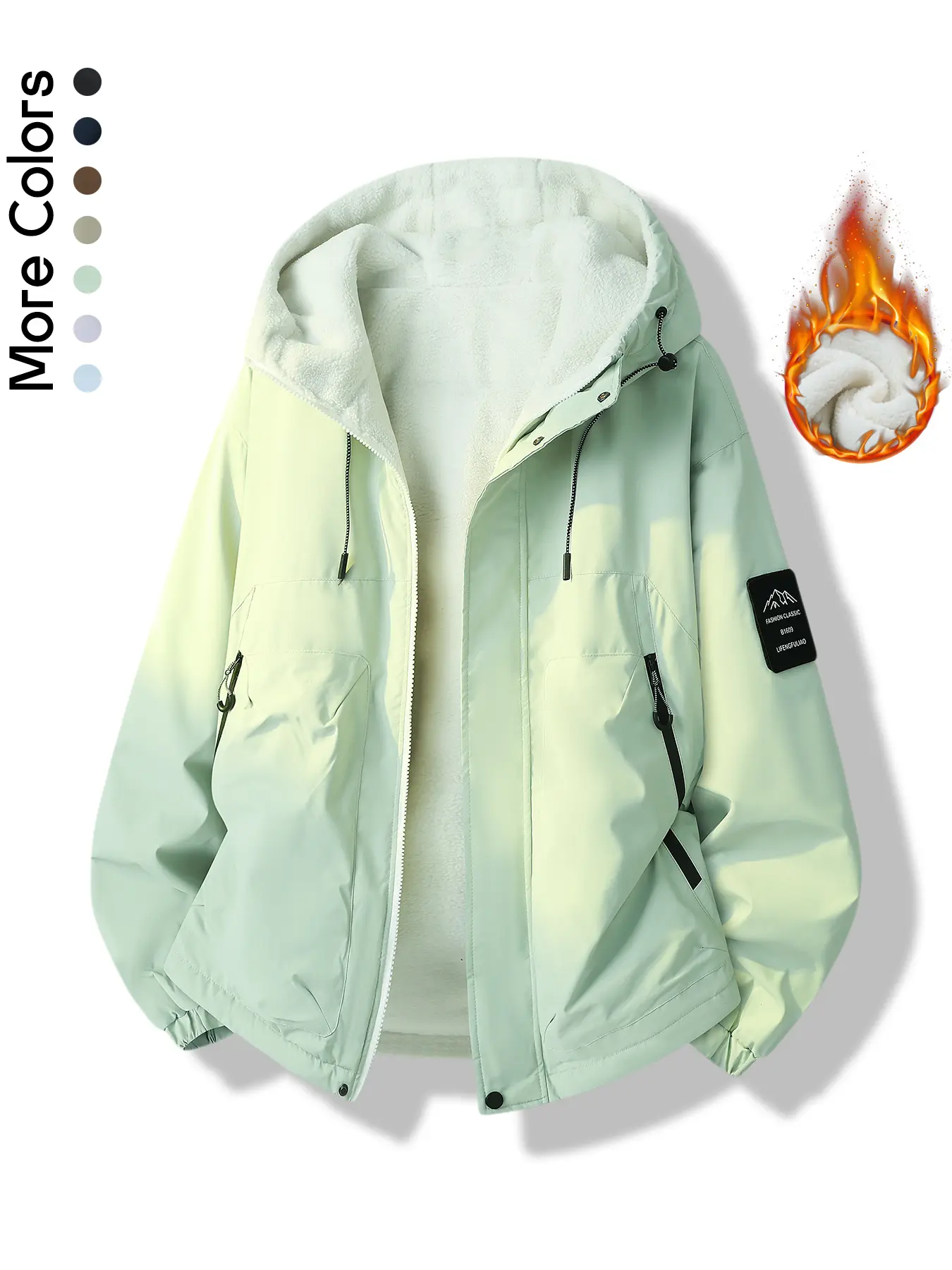 Women's Fleece Lined Hooded Jacket Warm Winter Windbreaker Zip Up Casual Outdoor Coat with Sherpa Lining