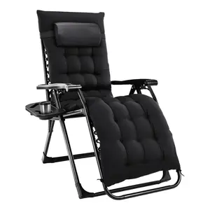 Zero Gravity Outdoor Lounge Chair With 440 Lbs Capacity, Ergonomic Recliner With Removable Cushion And Cup Holder Pillow, Lockable 90-170 Degree Adjustable Position, Portable And Foldable For Camping Beach And Poolside
