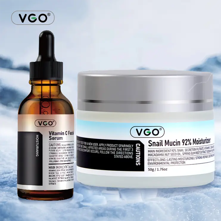 VGO Hydrating 2 - piece Set: 92% Snail Mucin Cream + Vitamin C Serum, Unlock Optimal Skin Vitality