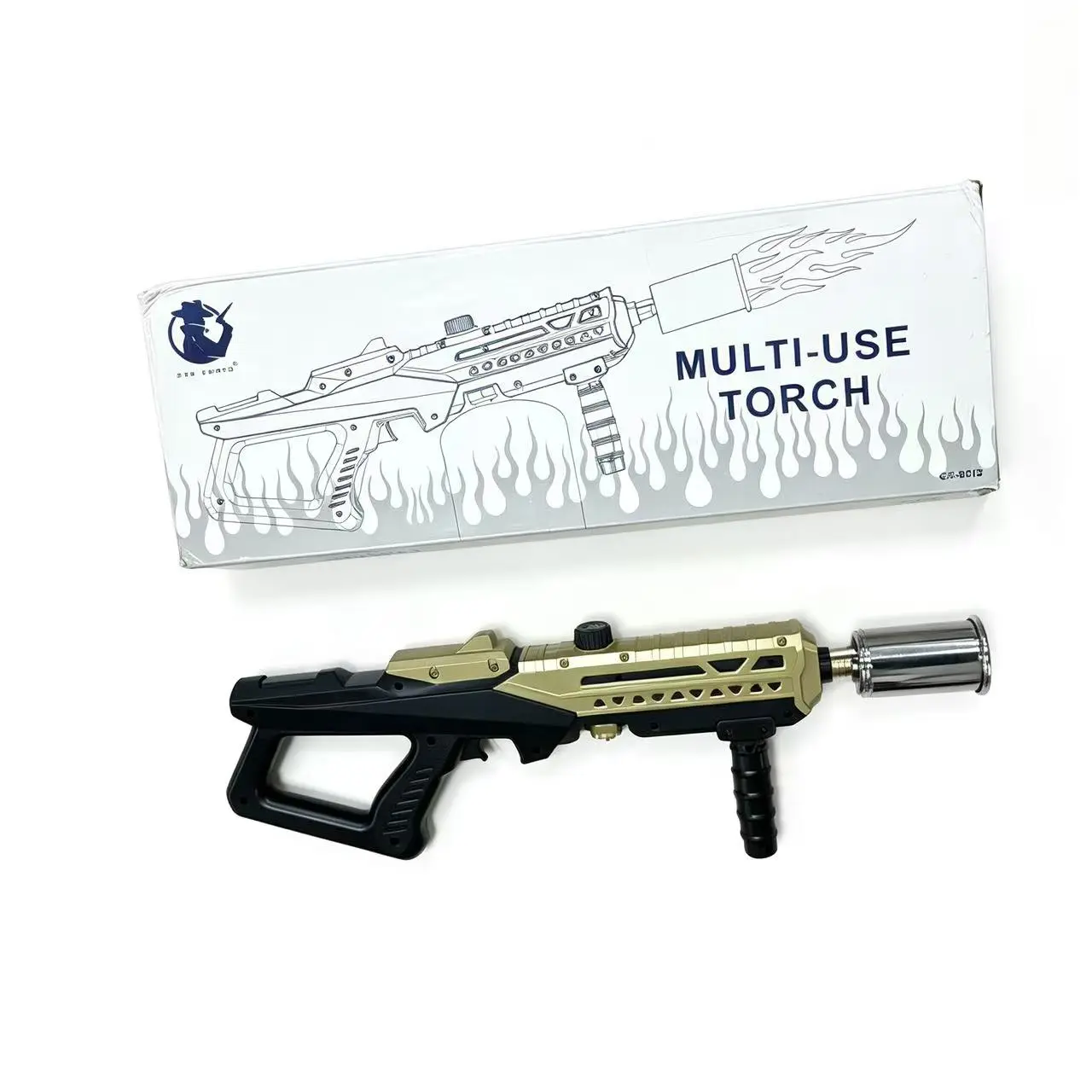 Portable Multi-Purpose Propane Torch Head with Adjustable Flame, Kerosene-Free Fire Starter for Campfires, BBQ & DIY (Tank Not Included)