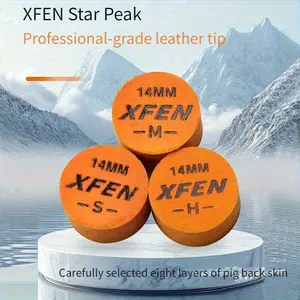 Xfen Leather Cue Tip for Professional Pool Players, 14mm Size, 8 Layers Pigskin Material, Independent Packaging, Ideal for Serious Gamers, Billiard Accessories, Billiards Accessories
