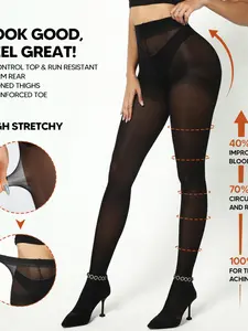 Women's High-Waisted Shaping Tights for Slim Silhouette, Lightweight Stretch Fabric for Comfortable All-Day Wear, Ideal for Office, Formal, Casual and Everyday