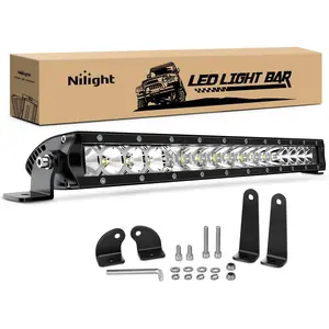 Nilight  LED Light Bar 21inch 100W Spot & Flood Combo Single Row 9000LM Off Road 3D LED Fog & Driving Light Roof Bumper Light Bars for Jeep Ford Trucks Boat road light road light fog boat  Car Accessories  dealsforyoudays