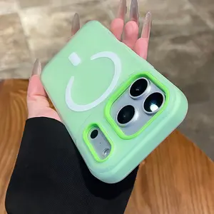 Luxury Candy Color 2-in-1 Magnetic Phone Case Protector, Matte Soft Cover, Shockproof Back Cover, Wireless Charging Compatible, for iPhone 17/16/15/14/13 Pro Max/Plus