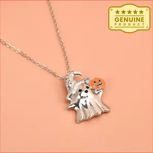Cute Halloween pumpkin pendant necklace for women, everyday wear jewelry, holiday gift, charming accessory for all seasons