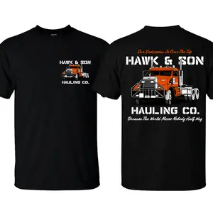 Women's Short-Sleeve Cotton Fabric Relaxed Fit Casual Over-The-Top Trucker T-Shirt, Vintage 80s Arm Wrestling Movie Graphic Tee, Made in USA, Gift for Truck Drivers