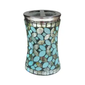 212 MAIN Sea Foam Metal Toothbrush Holder, Shiny Stainless Steel Bathroom Accessory, Dishwasher-Safe Toothbrush Storage Organizer