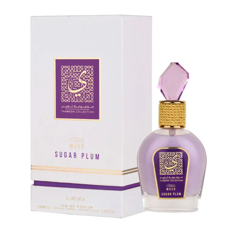 Lattafa Musk Sugar Plum EDP Spray - Thameen Collection's Luxurious, Elegant Scent, Long-Lasting Women's Fragrance, 3.4oz(100ml), Sprayer Women's Fragrance